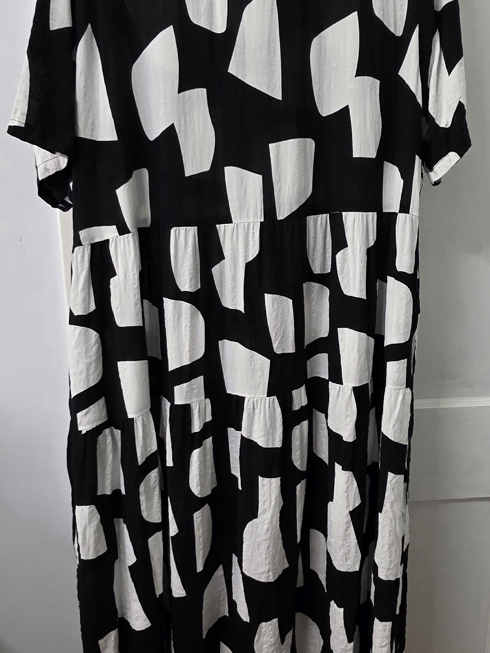Black and White Abstract Block Print Dress